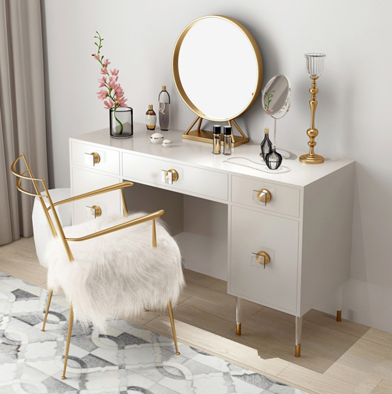 Round Gold Decorative Vanity Mirror