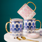 Blue and Pink Wavy Royale Drinking Mug