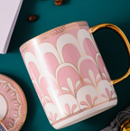 Blue and Pink Wavy Royale Drinking Mug