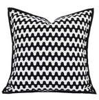 Modern Wave Black and White Pillow Case
