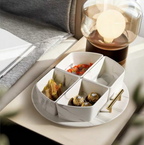 Marble condiment bowl set