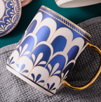Blue and Pink Wavy Royale Drinking Mug