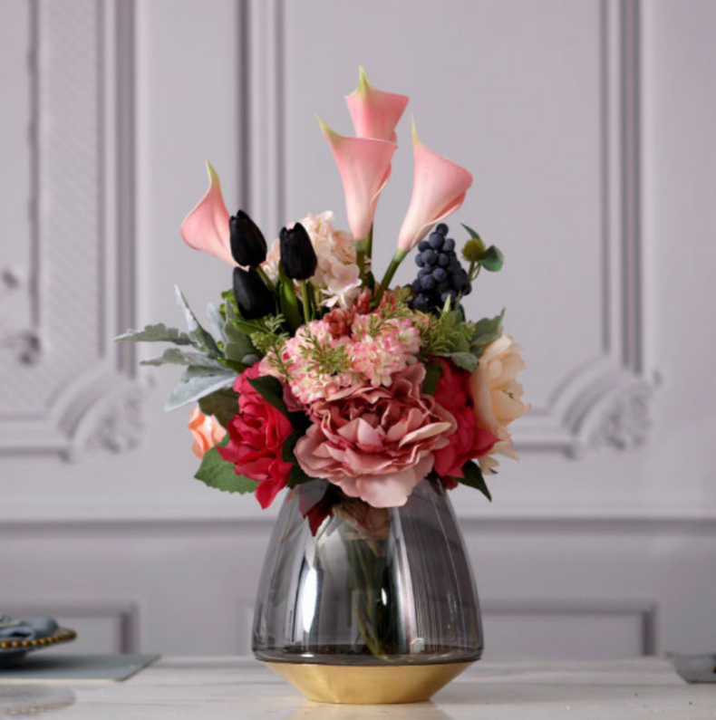 Rose Dore Flowers and Vase
