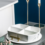 Marble condiment bowl set