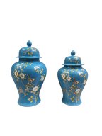 Chinoiserie premium ginger jar ceramic vase - Blue Flower