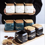 Marble seasoning jar set - Penyimpanan Bumbu