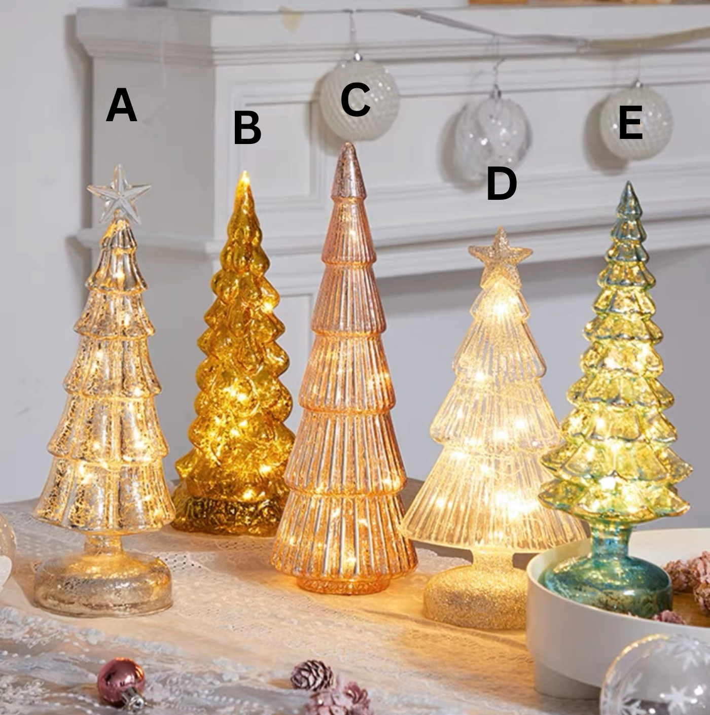 Glowing Glass Christmas Tree Decoration