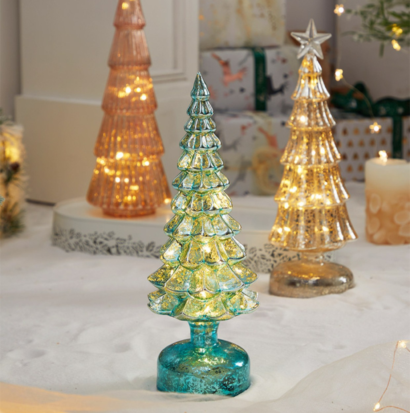 Glowing Glass Christmas Tree Decoration
